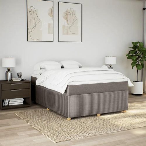 Prolenta Premium - Sommier  Lattes De Lit Avec Matelas Taupe 160x200 Cm Tissu