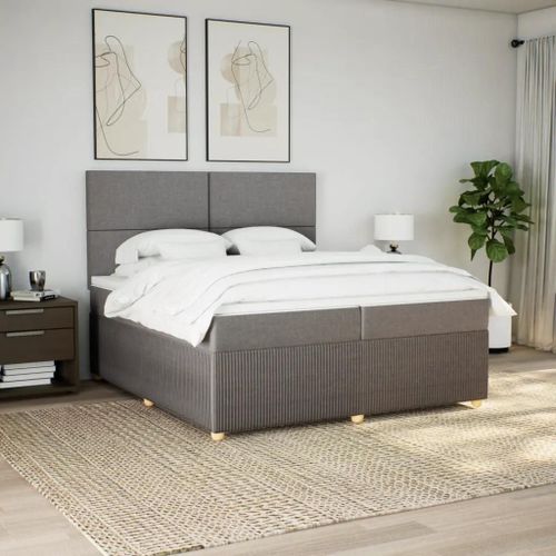 Prolenta Premium - Sommier  Lattes De Lit Avec Matelas Taupe 200x200 Cm Tissu