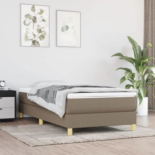 Prolenta Premium - Sommier  Lattes De Lit Avec Matelas Taupe 90x200 Cm Tissu