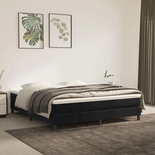 Prolenta Premium - Sommier  Lattes De Lit Et Matelas Noir 160x200 Cm Velours