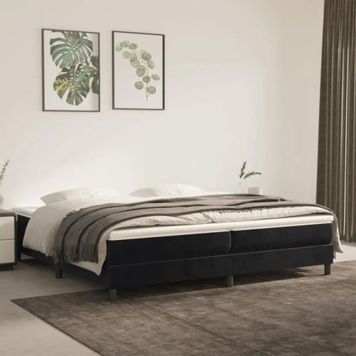 Prolenta Premium - Sommier  Lattes De Lit Et Matelas Noir 200x200 Cm Velours