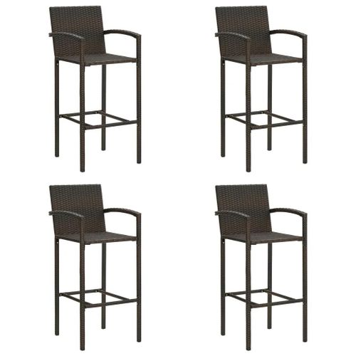Prolenta Premium - Tabourets De Bar Lot De 4 Marron Rsine Tresse