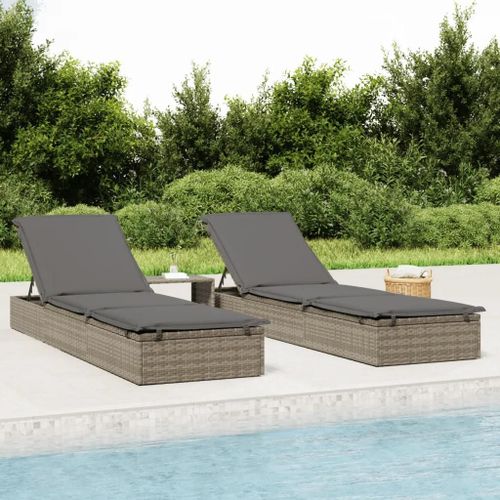 Prolenta Premium - Transat 1 Pc Avec Table Gris Rsine Tresse