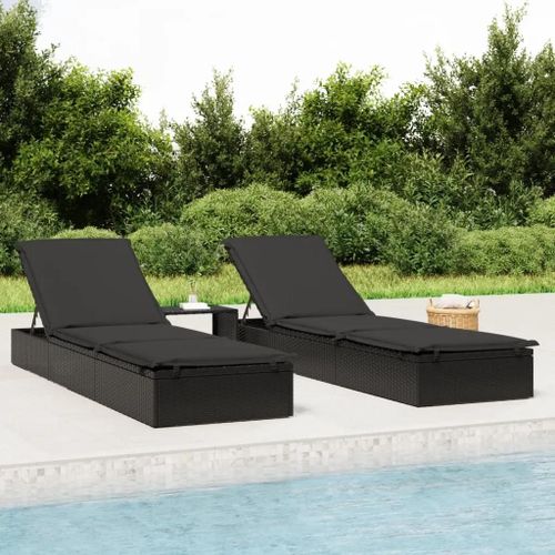 Prolenta Premium - Transat 1 Pc Avec Table Noir Rsine Tresse