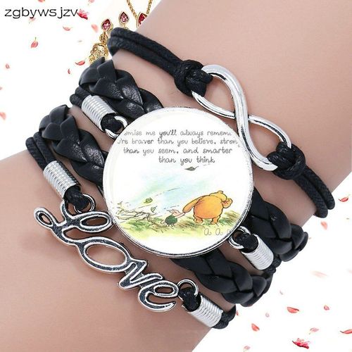 Promesse Moi Que Vous tes Plus Courageux Que Vous Ne Le Pensez, Bracelets En Verre De Haute Qualit, En Cuir Noir Pour Filles