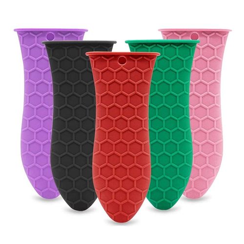 Promotion! Couvercle De Poigne Chaude En Silicone, 5 Paquets De Manchon De Support De Poigne Chaude, Poles De Pot En Fonte, Couvercles De Poignes Rsistantes