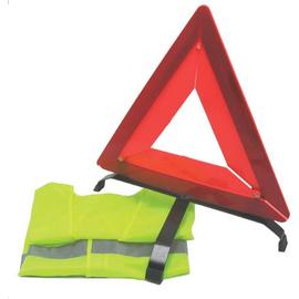 gilet de sécurité réfléchissant jaune et triangle de signalisation