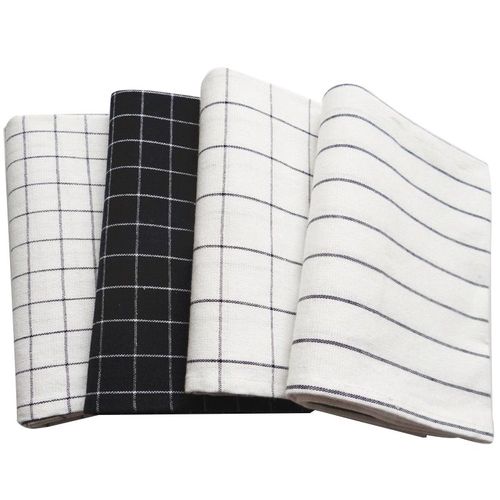 Promotion! Serviette De Table En Coton, 4 Pices, Serviette De Th  Grille, Tampon  Rcurer Absorbant, Serviettes De Cuisine, Chiffon De Nettoyage, Partie Mouchoir