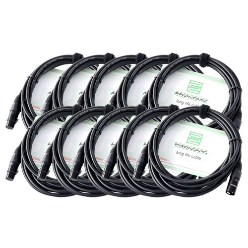 Pronomic Stage XFXM-5 Cble  de micro XLR 5 m noir set de 10