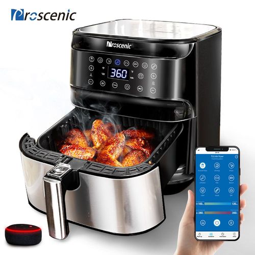 Proscenic Friteuse sans Huile Electrique  Air Chaud 5.5L avec Ecran Tactile LED 8 Programmes Noir