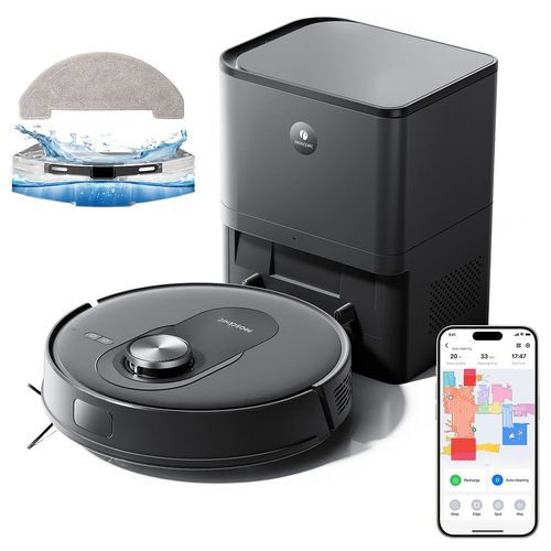 Proscenic Q8 Max Robot aspirateur et vadrouille avec station de vidange automatique - navigation LiDAR intelligente  360, contrle APP