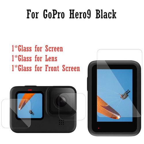 Protecteur d'cran en verre noir Guatemala,protection d'objectif,film de protection pour Go Pro,fore11,10,9/8,fore8,9,10,11 - Type 3PC For GoPro Hero9