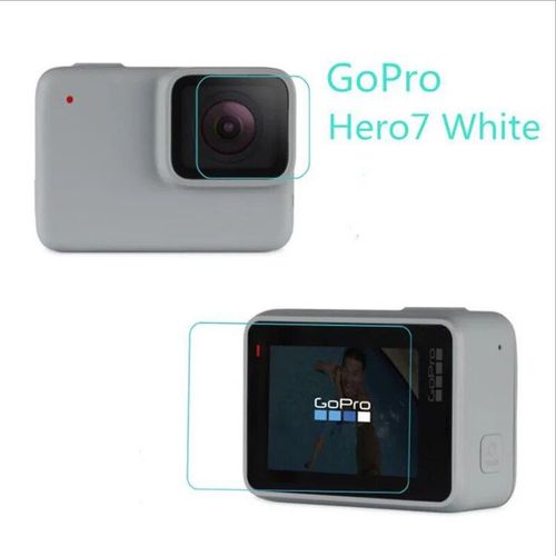 Protecteur d'cran en verre pour GoPro Go Pro Hero7 Fore7 blanc argent objectif avant de l'appareil photo LCD film de protection d'cran tactile Guatemala