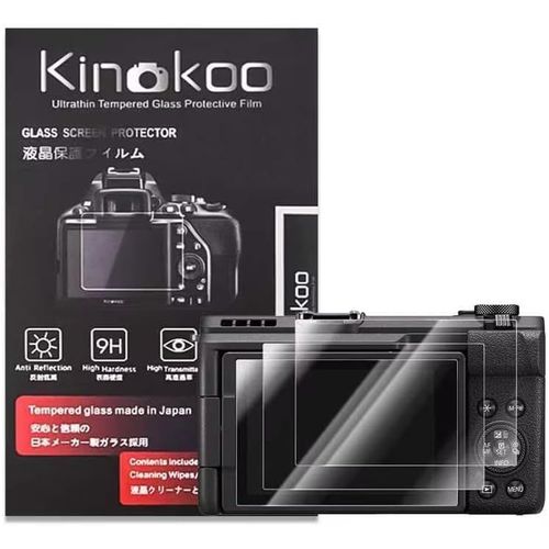 Protection D'cran pour Canon G7X III/Powershot V1 Vlog Appareil Photo-0,25 mm 9H Duret PowerShot v1/G7X Mark III Film en Verre Tremp-Anti-Tayures et Sans Bulles (3 Pices)