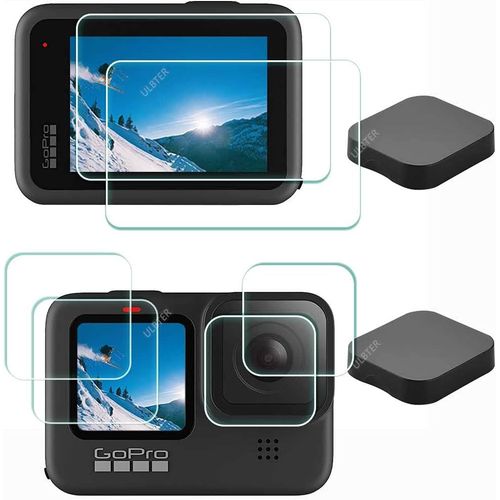 protection ecran pour Gopro Hero11 Hero12 Hero 11 12 + Verre Tremp ecran d'objectif + Bouchon D'Objectif screen protector 0,3mm Duret 9H Anti-Rayure Anti-Trace Anti-Bulle -Lot de 6
