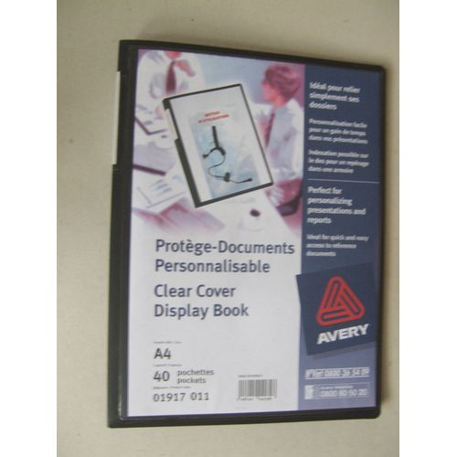 Protege Documents 40 Poches 80 Vues Personnalisable Clear Cover Avery