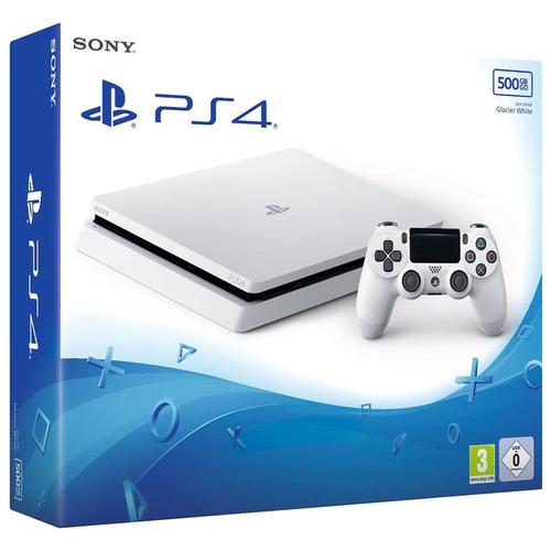 Console Sony Playstation 4 Slim 500 Go Blanche + Manette Dualshock Blanche