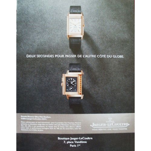 Publicit Ancienne (Novembre 2013) Pour La Montre Grande Reverso Ultra Thin Duoface - Calibre Jaeger - Lecoultre 854/1
