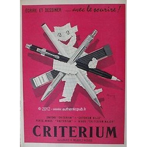 Publicite Papier Ancienne Crayons Criterium Datant De 1959