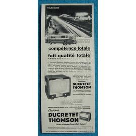 Postes Radio Et Télévision Ducretet Thomson De 1954 Ducretet Publicité Papier 