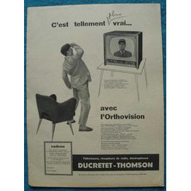Téléviseur Ducretet-Thomson De 1957 Ducretet Publicité Papier 