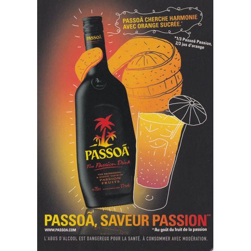 Publicit Pour Boisson Passoa Au Fruit De La Passion