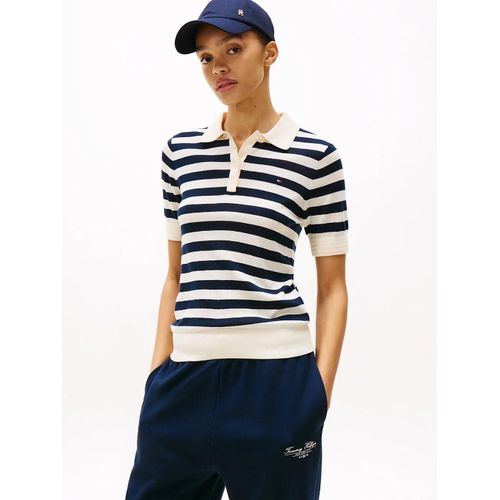 Pull  Col Polo Et Manches Courtes Co Lyocell Button Ss Polo Swt/Calico/Dark Night Navy Stp - Xs