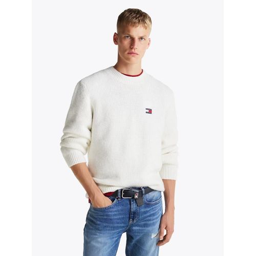 Pull  Col Ras-Du-Cou Avec Laine Tjm Reg Waffle Sweater/Ancient White Melange - S