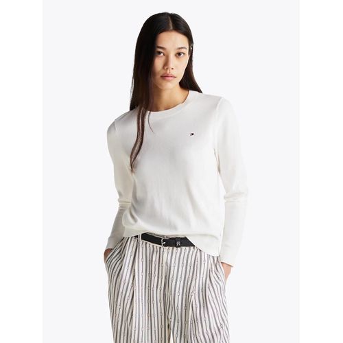Pull  Col Ras-Du-Cou Co Jersey Stitch C-Nk Ls Swt/Ecru - L