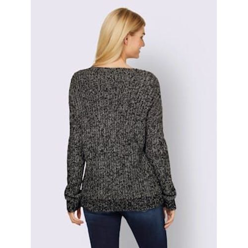 Pull  Encolure En V Encolure En V Flatteuse - Linea Tesini - Noir Chin