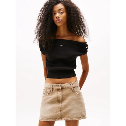 Pull  Mancherons Et paules Dnudes Tjw Off Shoulder Stripe Sweater/Black - Xxs