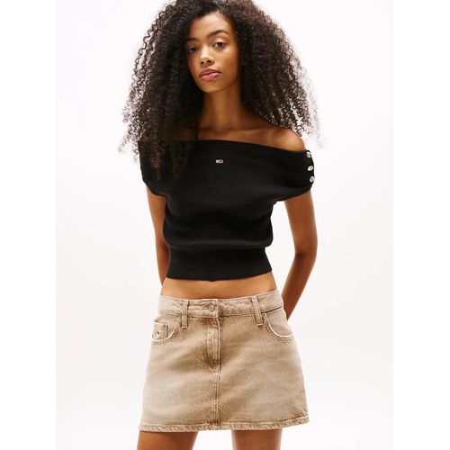 Pull  Mancherons Et paules Dnudes Tjw Off Shoulder Stripe Sweater/Black - L