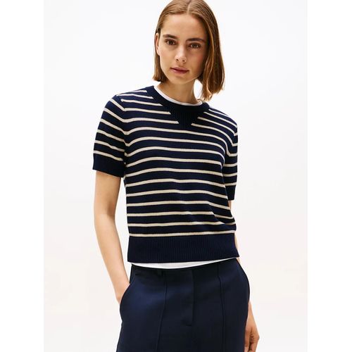Pull  Manches Courtes Et Col Ras-Du-Cou Co Jersey Branded C-Nk Swt Ss/Multi - L