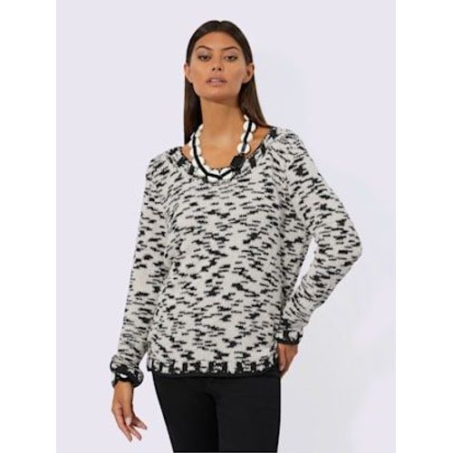 Pull  Manches Longues 80% Coton - Creation L - cru-Noir  Motifs