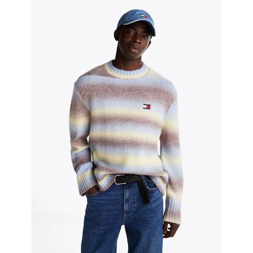 Pull  Motif Dgrad Avec Laine Tjm Reg Ombre Cneck Sweater/Custard Cream - L