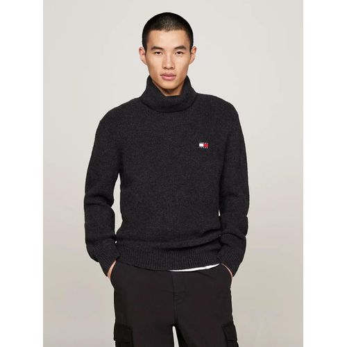 Pull Ajust Avec Laine  Col Roul Tjm Slim Roll Neck Badge Sweater/Dark Grey Heather / Dark Night Navy - L