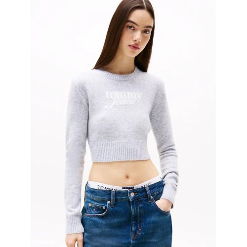 Pull Ajust Court Avec Laine Tjw Crp Script Sweater Ext/Light Grey - Xxs