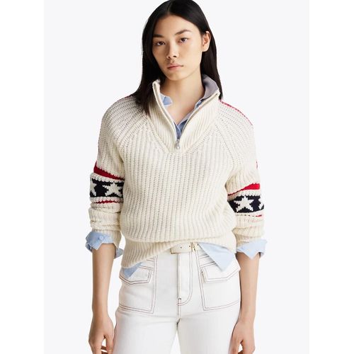 Pull Ajust Zipp Avec Cachemire Americana Cardi Stch 1/2 Zip Ls/Multi - Xxs