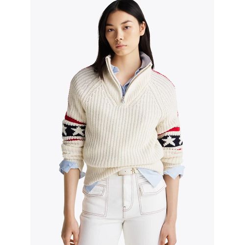 Pull Ajust Zipp Avec Cachemire Americana Cardi Stch 1/2 Zip Ls/Multi - Xxl