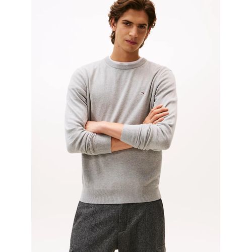 Pull Avec Cachemire  Col Ras-Du-Cou Pima Org Ctn Cashmere Crew Neck/Light Grey Heather - M