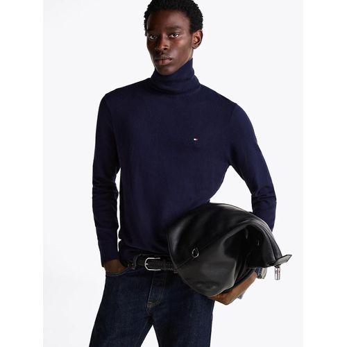 Pull Avec Cachemire  Col Roul Pima Org Ctn Cashmere Roll Neck/Navy Blue - Xs