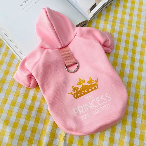 Pull Avec Ulde Traction Et Boucle Pour Animal De Compagnie,Vtements En Soie De Lait Et Velours Avec Chapeau,Pull De Style Amricain,Automne Et Hiver - Type Pink-S(1.5-2.5kg)