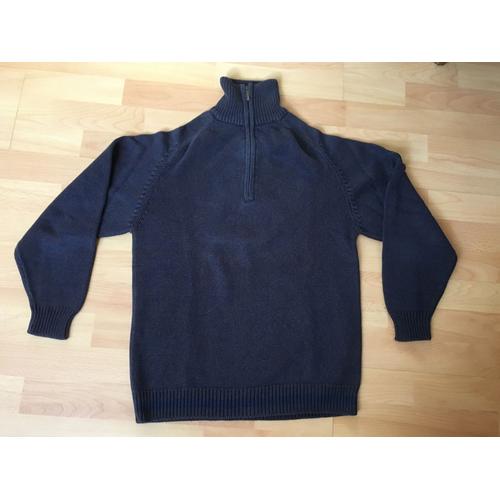 Pull Col Montant Manches Longues Bleu Gris - Okaidi 14ans