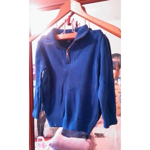 Pull Col Zipp Bleu 6 Ans Vert Baudet.