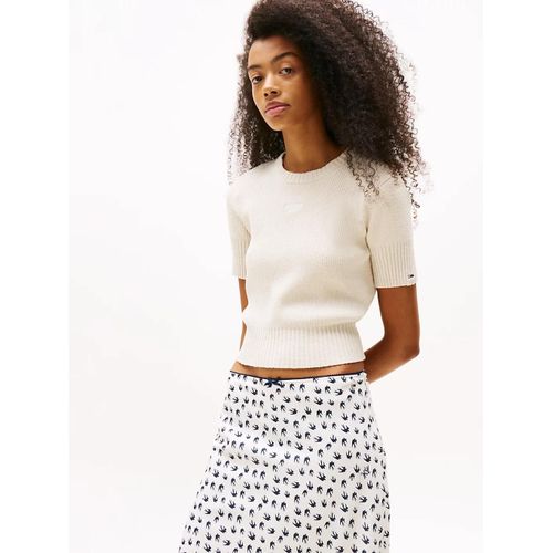 Pull Ctel  Manches Courtes Tjw Reg Short Sleeve Sweater/Newsprint Beige - S