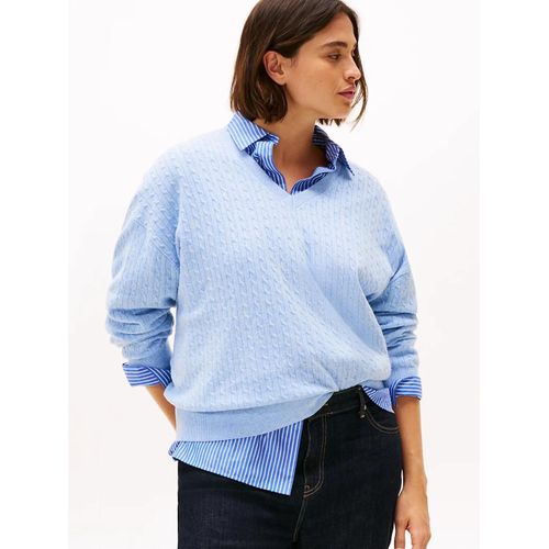 Pull Curve En Laine Majoritaire Crv Mini Cable Ls V-Nk Swt/Light Blue - 52