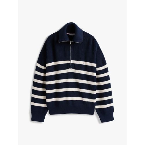 Pull Dcontract Curve Zipp Crv Co Cardi Stitch 1/2 Zip Swt/Desert Sky/Ivory Petal Stripe - 52