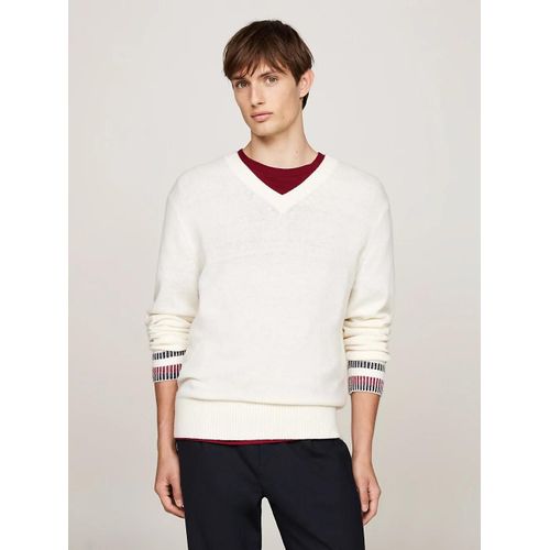 Pull Dcontract En Laine Majoritaire Gs Wool Blend V Neck/Ivory - M