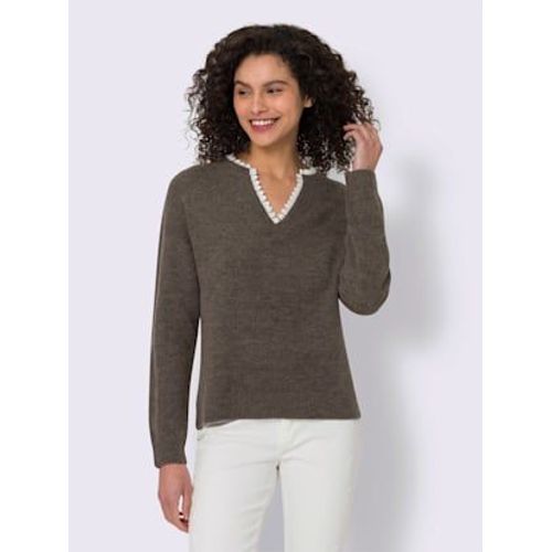 Pull Empicement En Dentelle Dlicat - Linea Tesini - Taupe Fonc Chin