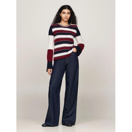 Pull En Alpaga Mlang  Rayures Et Blason Thc Preppy Gs Button Ls C-Nk Swt/Ecru/Multi - M